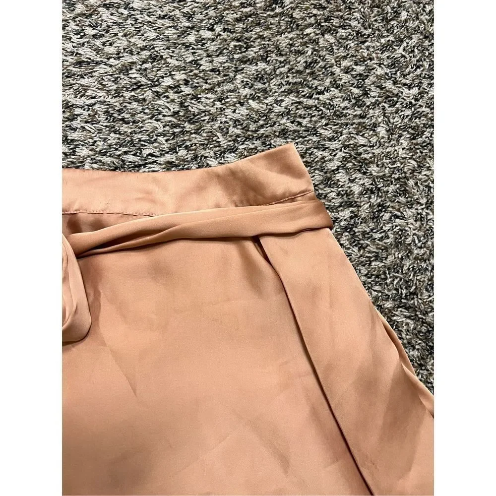 Free people silk skirt brown orange size large women’s bow copper flowy D97 - Picture 4 of 7